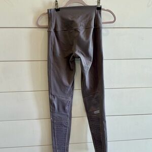 ALO Athena Moto Yoga Gray  Leggings